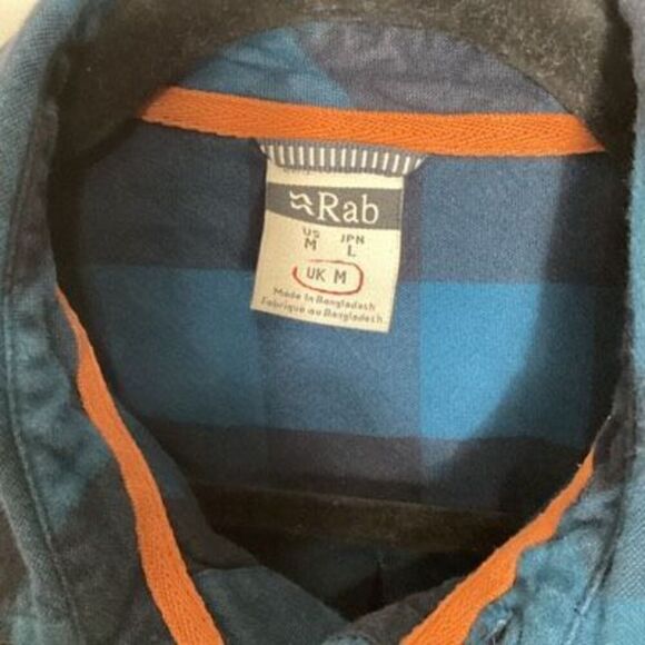 Rab Boundry Mens Flannel Button Down Shirt Sz M Blue - Picture 6 of 9